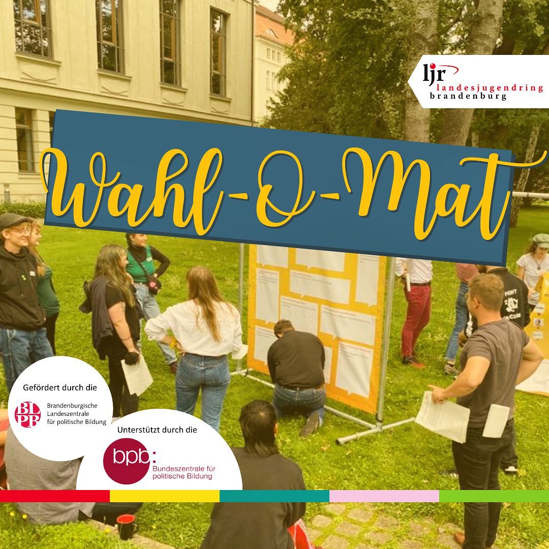 Wir freuen uns sehr, bei der Wahl-O-Mat-Tour 2021 dabei zu sein. Nächsten Mittwoch kommt das Team des Landesjugendrings 