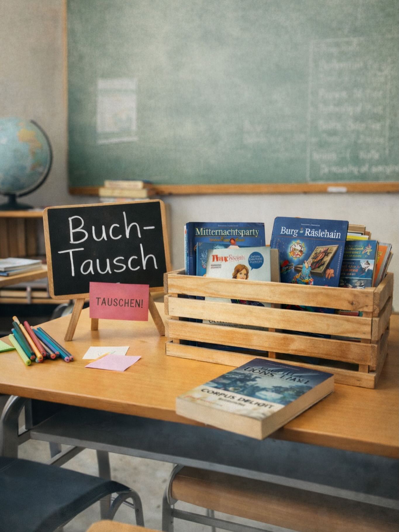 📚 ✨ Wir richten eine Buch-Tauschbörse an unserer Schule ein! 📖💛

Damit sich unsere Schüler:innen in den Freistunden mit 